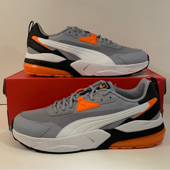 🏀📙 [BRAND NEW] PUMA VIS2K GREY FOG ORANGE MENS SHOES SIZE 12 SNEAKERS 📙🏀 - Picture 3 of 10